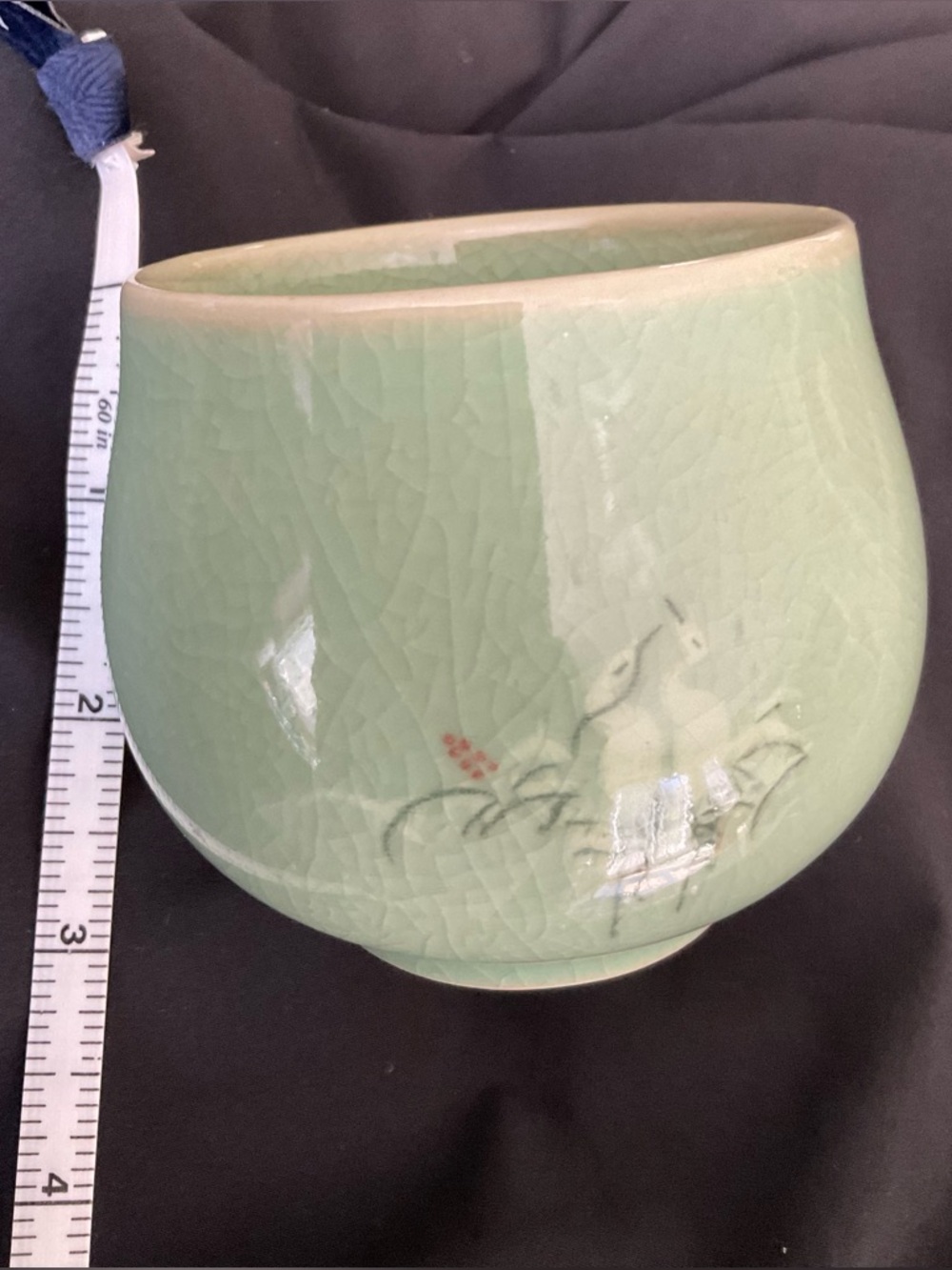 Chinese Celadon Crackle Glaze Tea Cups - Picture 6 of 6